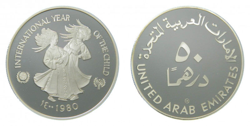 EMIRATOS ÁRABES UNIDOS / UNITED ARAB EMIRATES. 1400 H / 1980 AD. 50 Dirhams (KM#...
