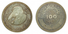 PAQUISTÁN / PAKISTAN. 1977. 100 Rupias. (KM#48). Ar. Allama Mohamed Iqbal. Rara.
proof