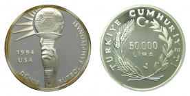 TURQUÍA / TURKEY. 1994. 50.000 Liras. (KM#1020). Ar. Mundial de Futbol USA.
proof