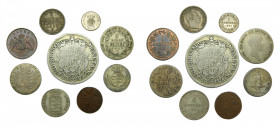 ALEMANIA - ESTADOS / GERMANY STATES. Lote de 9 monedas. Siglos XVII-XIX. Varias de plata y vellón. A identificar.
bc/mbc