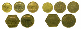 CONGO BELGA / BELGIAN CONGO. Lote 5 monedas. Varios años y valores.
mbc