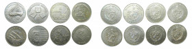 CUBA. Lote de 8 monedas de 1 peso. 1980/83/84/85/86/89 
sc
