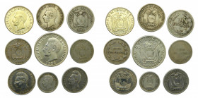 ECUADOR / EQUADOR. Lote 9 monedas. Siglo XIX. Muchas de plata. A clasificar.
mbc