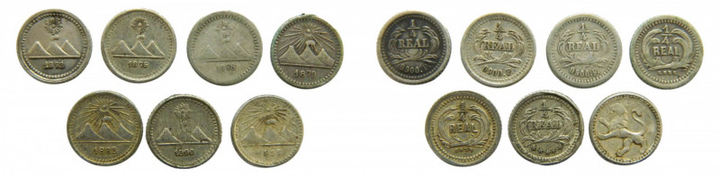 GUATEMALA. Lote 7 monedas 1/4 real. Diferentes años. Ar. Uno estuvo colgado.
mb...