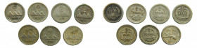 GUATEMALA. Lote 7 monedas 1/4 real. Diferentes años. Ar. Uno estuvo colgado.
mbc