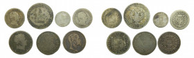 ITALIA / ITALY. Lote de 7 monedas plata. Siglo XVII-XIII. A catalogar. Ar.
bc