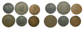 REINO UNIDO / GREAT BRITAIN. Lote de 6 Tokens distintos. Siglos XVIII-XIX. Penny (2) y 1/2 penny (4). A clasificar.
mbc a ebc