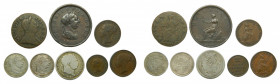 REINO UNIDO / GREAT BRITAIN. Lote 8 monedas. Siglo XVIII-XIX. Platas y cobres.
mbc