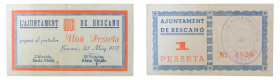 Catalunya. Ajuntament de Bescanó. 1 pesseta. 20 maig 1937. AT-430. Escaso. 
ebc