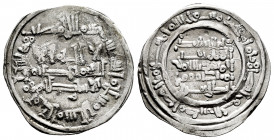 Kingdom of Taifas. Yahya Ibn Alí Al-Mutali (Hammudids). Dirham. 412 H. Madinat Sabta (Ceuta). (Prieto-82b). Ag. 2,42 g. Citing Idris in IIA. Atractive...