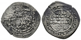 Kingdom of Taifas. Muhammad Ibn Idris, Al-Mahdi (Hammudids). Dirham. 440 H. Al-Andalus. Taifa of Málaga. (Vives-859). (Prieto-104a). Ve. 4,91 g. Citin...