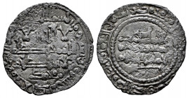 Kingdom of Taifas. Muhammad Ibn Idris, Al-Mahdi (Hammudids). Dirham. 440 H. Al-Andalus. Taifa of Málaga. (Vives-857). (Prieto-103b). Ve. 2,12 g. Citin...