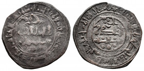 Kingdom of Taifas. Yahya II Al-Qadir. Dirham. 468 H. Madinat Tulaytula (Toledo). Taifa of Toledo. (Vives-1116). (Prieto-344a). Ve. 4,15 g. Rare. Almos...