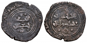 Kingdom of Taifas. Yahya II Al-Qadir. Fractional Dirham. 468-477 H. Madinat Kunka (Cuenca). Taifa of Cuenca. Ae. 3,36 g. Almost VF/Choice F. Est...40,...