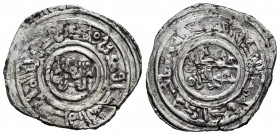 Kingdom of Taifas. Maan Ibn Sumadih (Banu Sumadih). Dirham. 433-443 H. Al-Andalus. (Vives-1041). (Prieto-354). Ag. 3,37 g. Choice VF/VF. Est...200,00....