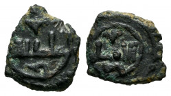 Kingdom of Taifas. Banu Djahwar. Fractional Dirham. 422-462 H. Taifa of Cordoba. Ae. 0,86 g. On name of Imam Abd Allah. Frochoso: The coins of the Ban...
