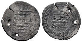 Kingdom of Taifas. Saqqwut al-Barghawati (Barghawata). Dirham. 466 H. Madinat Sabta (Ceuta). Taifa of Ceuta. (Vives-879). (Prieto-126c). Ve. 3,22 g. C...