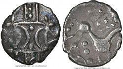 BRITAIN. Iceni. Ecen (ca. AD 10-45). AR unit (13mm, 1.13 gm, 12h). NGC VF 4/5 - 4/5. Two opposed crescents, separated by superior and inferior pellets...