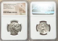 DANUBE REGION. Balkan Tribes. Imitating Alexander III the Great. 3rd century BC or later. AR tetradrachm (25mm, 11h). NGC Fine, edge chips. Celtic iss...