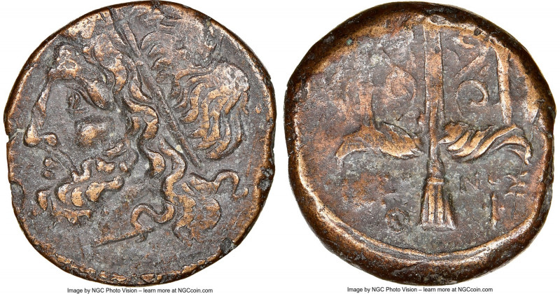SICILY. Syracuse. Hieron II (ca. 275-215 BC). AE litra (19mm, 12h). NGC XF. Head...