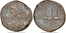 SICILY. Syracuse. Hieron II (ca. 275-215 BC). AE litra (20mm, 10h). NGC Choice VF. Head of Poseidon left, wearing taenia / ΙΕΡΩ-ΝΟΣ / ΔA, trident head...