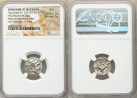 MACEDONIAN KINGDOM. Alexander III the Great (336-323 BC). AR drachm (16mm, 4.25 gm, 2h). NGC AU 5/5 - 5/5. Posthumous issue of Abydus, ca. 310-301 BC....