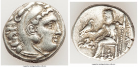 MACEDONIAN KINGDOM. Alexander III the Great (336-323 BC). AR drachm (17mm, 4.27 gm, 8h). VF. Early posthumous issue of Lampsacus, ca. 310-301 BC. Head...