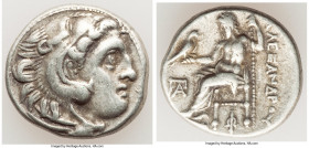 MACEDONIAN KINGDOM. Alexander III the Great (336-323 BC). AR drachm (17mm, 4.26 gm, 11h). Choice VF. Posthumous issue of Colophon, ca. 319-310 BC. Hea...