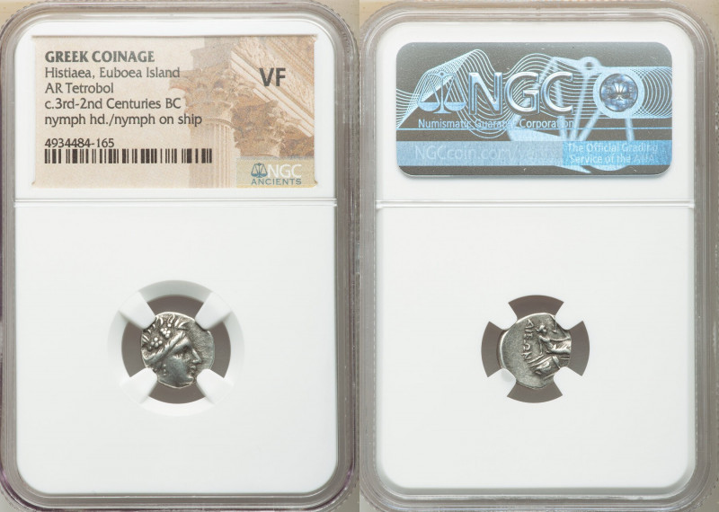 EUBOEA. Histiaea. Ca. 3rd-2nd centuries BC. AR tetrobol (12mm, 11h). NGC VF. Hea...