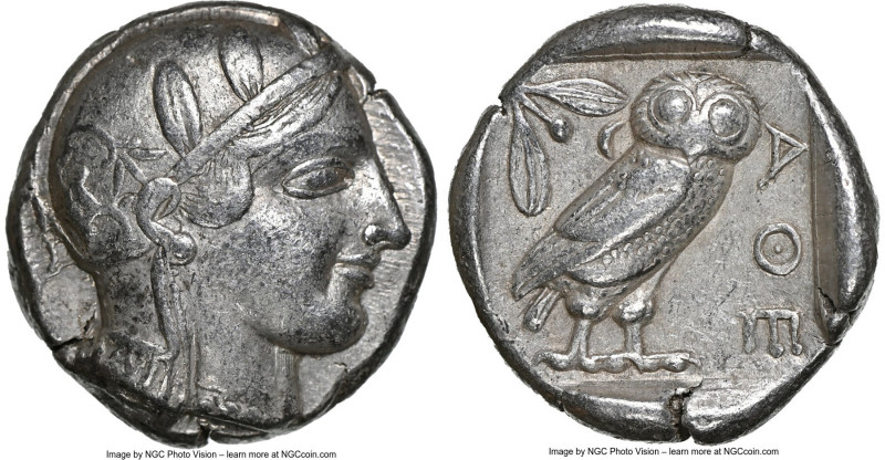 ATTICA. Athens. Ca. 455-440 BC. AR tetradrachm (24mm, 17.14 gm, 1h). NGC Choice ...