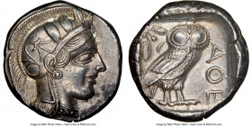 ATTICA. Athens. Ca. 440-404 BC. AR tetradrachm (24mm, 17.18 gm, 1h). NGC Choice AU 5/5 - 4/5, Full Crest. Mid-mass coinage issue. Head of Athena right...