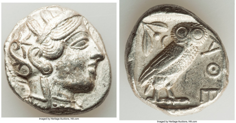 ATTICA. Athens. Ca. 440-404 BC. AR tetradrachm (25mm, 17.17 gm, 8h). Choice XF. ...