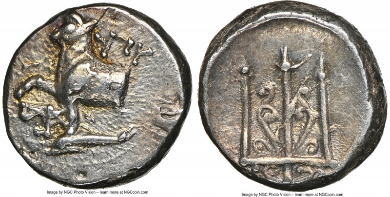 THRACE. Byzantium. Ca. 387-340 BC. AR hemidrachm (12mm, 1.85 gm, 6h). NGC XF 4/5...