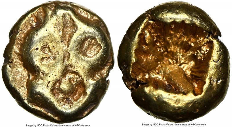 IONIA. Uncertain mint. Ca. 625-550 BC. EL 1/24 stater or myshemihecte (6mm, 0.56...