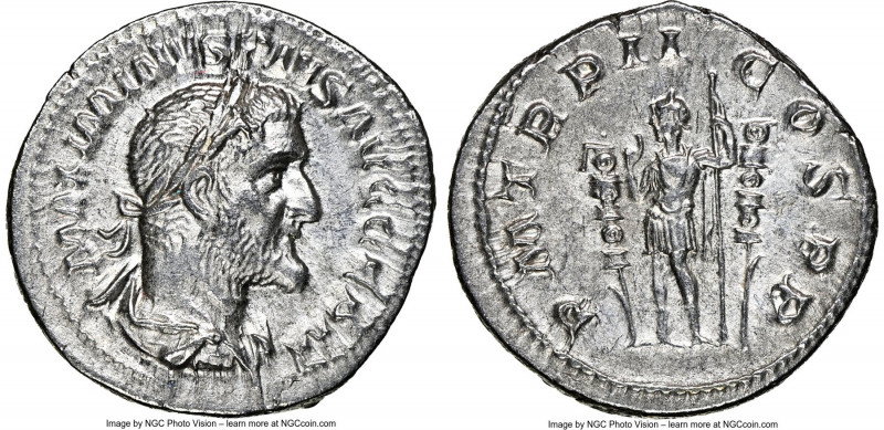 Maximinus I (AD 235-238). AR denarius (20mm, 2.93 gm, 7h). NGC Choice AU 5/5 - 3...