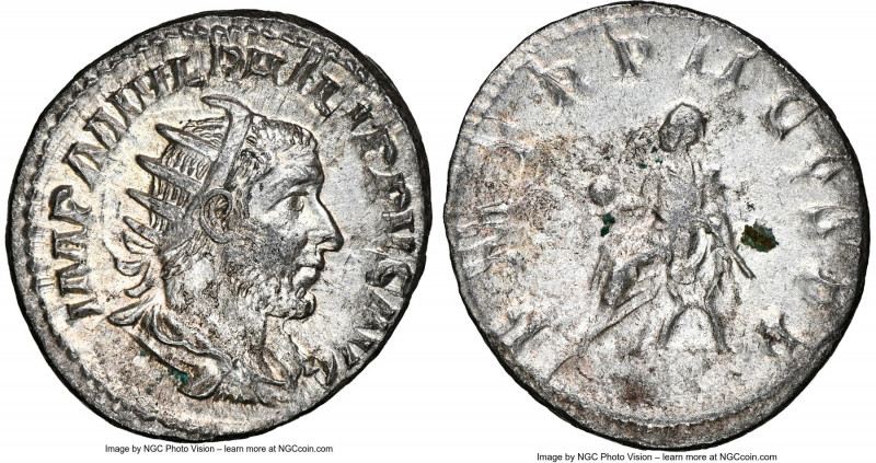 Philip I (AD 244-249). AR antoninianus (22mm, 4.32 gm, 11h). NGC Choice AU 3/5 -...