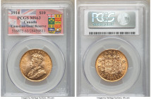 George V gold 10 Dollars 1914 MS63 PCGS, Ottawa mint, KM27. AGW 0.4837 oz. 

HID09801242017

© 2020 Heritage Auctions | All Rights Reserved