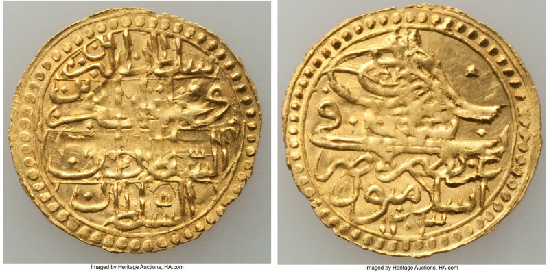 Ottoman Empire. Selim III gold Zeri Mahbub AH 1203 Year 16 (AD 1803/1804) AU (Li...