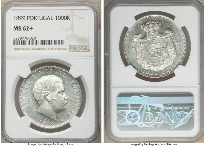 Carlos I 3-Piece Lot of Certified Assorted Issues NGC, 1) 200 Reis 1891 - MS65, ...