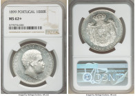 Carlos I 3-Piece Lot of Certified Assorted Issues NGC, 1) 200 Reis 1891 - MS65, KM534 2) "Discovery of India" 1898 500 Reis 1898 - MS63, KM538 3) 1000...