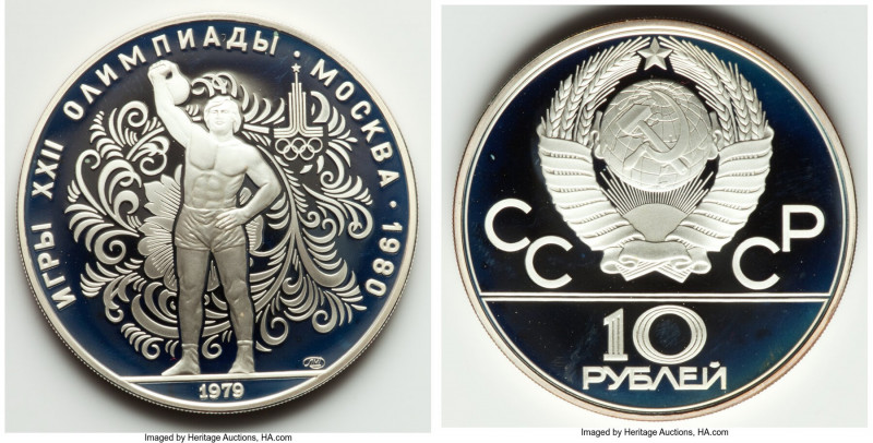 USSR 28-Piece Uncertified silver Proof "Olympic" Set 1977-1980, Set includes (14...