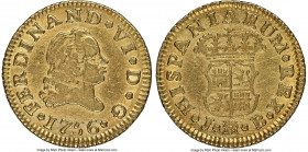 Ferdinand VI gold 1/2 Escudo 1756 M-JB AU50 NGC, Madrid mint, KM378.

HID09801242017

© 2020 Heritage Auctions | All Rights Reserved