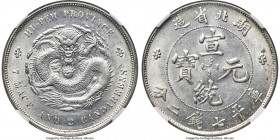 Hupeh. Hsüan-t'ung Dollar ND (1909-1911) MS62 NGC, Wuchang mint, KM-Y131, L&M-187, Kann-45. Variety with small incuse dot on fireball, and no dot in c...