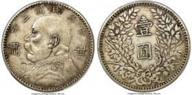 Kansu. Republic Yuan Shih-kai Dollar Year 3 (1914) XF40 PCGS, Lanzhou mint, KM-Y407, L&M-617, Kann-759, Chang-CH222, WS-0706, Wenchao-1033 (rarity 3 s...
