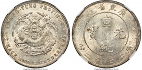 Kwangtung. Hsüan-t'ung Dollar ND (1909-1911) MS62 NGC, Kwangtung mint, KM-Y206, L&M-138, Kann-31. A frosty specimen free of serious detractors, with j...