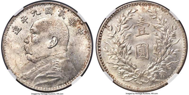 Republic Yuan Shih-kai Dollar Year 9 (1920) MS65+ NGC, KM-Y329.6, L&M-77, Kann-6...