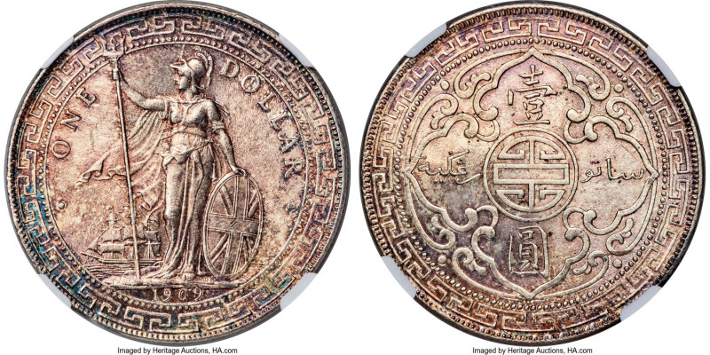 Edward VII Trade Dollar 1909/8-B MS64 NGC, Bombay mint, KM-T5, Prid-19. An incre...
