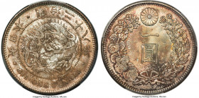 Meiji Yen Year 28 (1895) MS66 PCGS, Osaka mint, KM-YA25.3, JNDA 01-10A, JC-09-10-2. A visually and technically superior gem, bound to yield endless ap...
