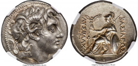 THRACIAN KINGDOM. Lysimachus (305-281 BC). AR tetradrachm (29mm, 17.24 gm, 1h). NGC Choice AU 5/5 - 3/5, Fine Style. Pergamum, ca. 297-281 BC. Diademe...