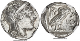 ATTICA. Athens. Ca. 440-404 BC. AR tetradrachm (25mm, 17.19 gm, 9h). NGC MS 5/5 - 4/5. Mid-mass coinage issue. Head of Athena right, wearing earring, ...